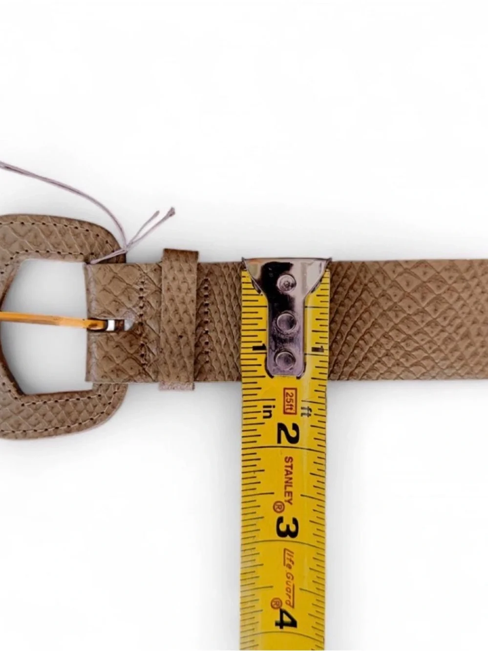 Y2K Snake-Embossed Leather Belt with Gold Buckle BEDO L